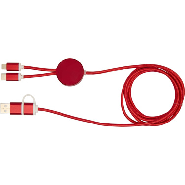 Logo trade reklaamkingitused foto: Punane Alasia 5-in-1 taaskasutatud alumiiniumist ja plastikust 150 cm kiirlaadimiskaabel
