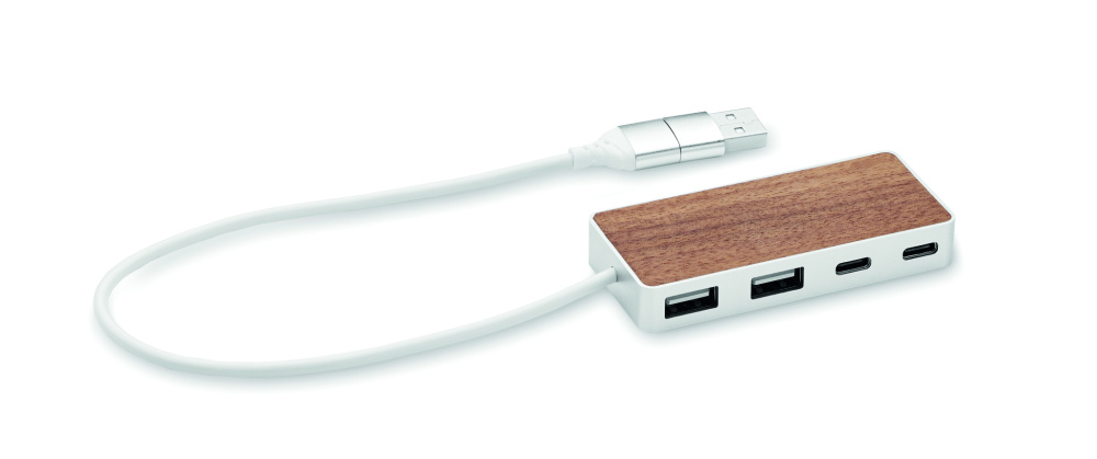 Logotrade reklaamtoote foto: UBAH USB-jaotur 4 porti 27,5 cm