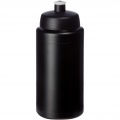 Baseline® Plus Grip 500 ml -urheilujuomapullo läppäkannella, Tasainen musta