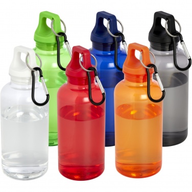 Logo trade mainostuote kuva: Oregon 400 ml:n RCS-sertifioidusta kierrätetystä muovista valmistettu vesipullo karabiinihaalla