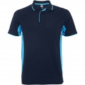 Montmelo lyhythihainen urheilupoolopaita, unisex, Navy Blue / Sky blue