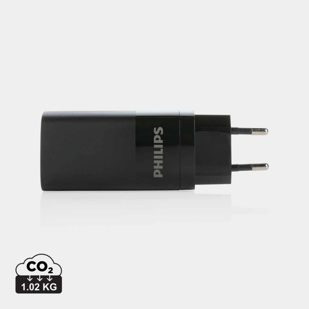 Logo trade mainoslahja ja liikelahja tuotekuva: Philips 65 W erittäin nopea PD 3-porttinen USB-laturi