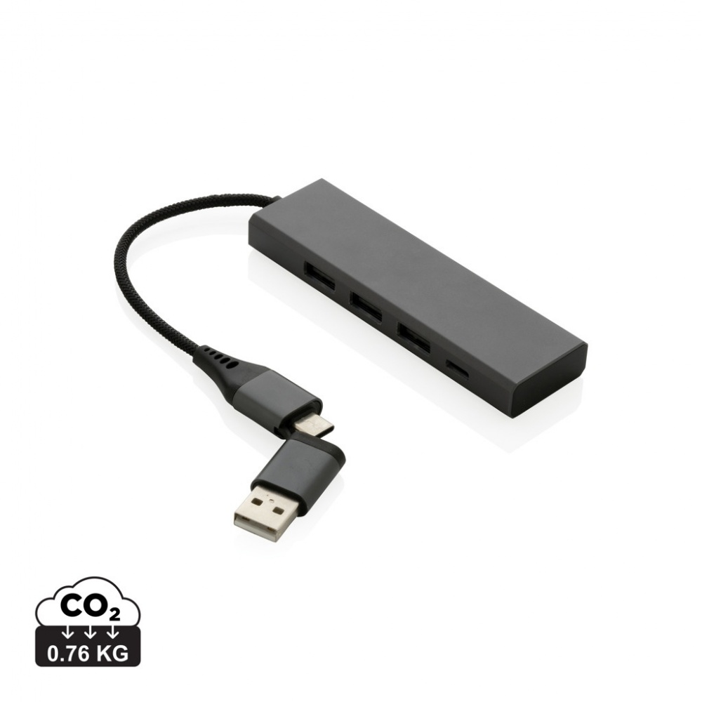 Logo trade liikelahjat mainoslahjat kuva: Terra RCS alumiininen USB-hub 3 portilla