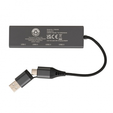 Logo trade liikelahja mainoslahja tuotekuva: Terra RCS alumiininen USB-hub 3 portilla