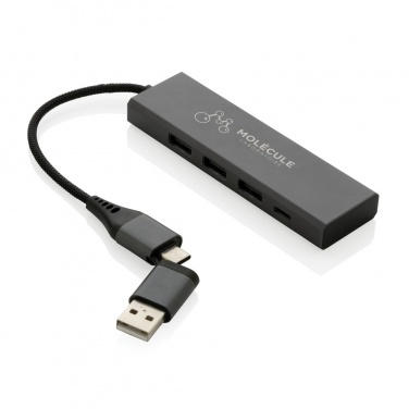 Logo trade liikelahjat tuotekuva: Terra RCS alumiininen USB-hub 3 portilla