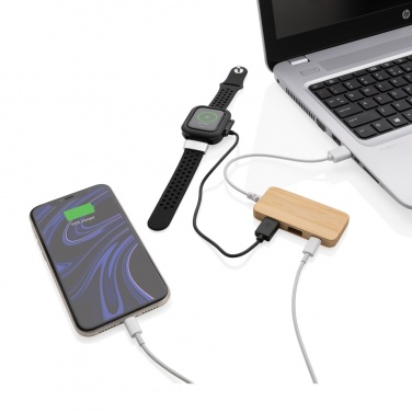 Logotrade mainoslahjat ja liikelahjat tuotekuva: Bambuinen USB tyypin C hub