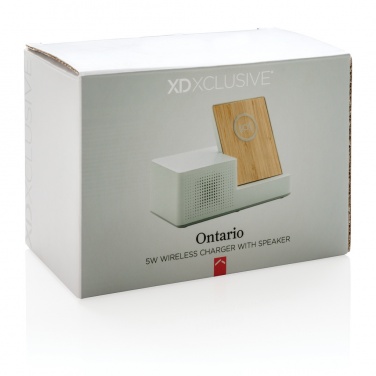 Logotrade mainostuote tuotekuva: Langaton 5W Ontario-laturi kaiuttimella