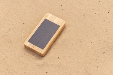 Logo trade mainoslahjat tuotekuva: Sunwick 10.000 mAh bambuinen aurinkovoimapankki