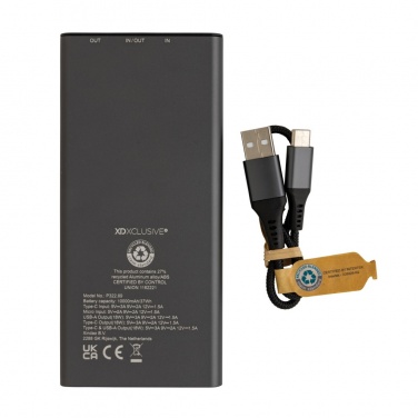 Logotrade mainostuote tuotekuva: Terra RCS 18W virtapankki 10000mAh kierrätetystä alumiinista