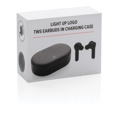 Logo trade liikelahjat mainoslahjat kuva: Light up logo TWS -kuulokkeet latauskotelossa