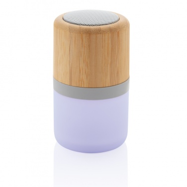 Logo trade liikelahja mainoslahja tuotekuva: Bamboo 3W kaiutin väriä vaihtavalla valolla