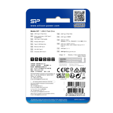 Logotrade liikelahja tuotekuva: PENDRIVE SILICON POWER MOBILE - C07 3.2 32GB