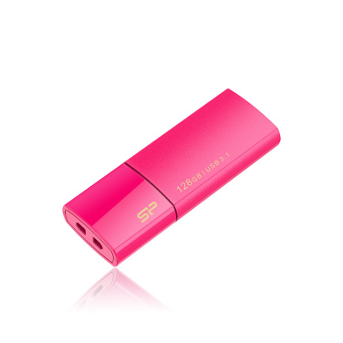 Logo trade mainoslahja ja liikelahja tuotekuva: Pendrive Silicon Power 3.0 Blaze B05, pinkki