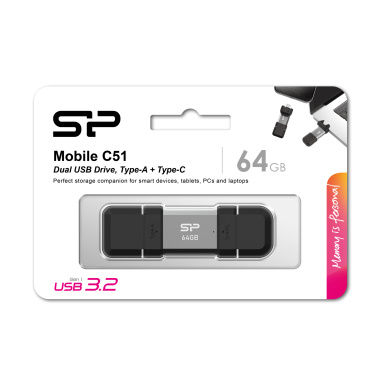 Logotrade mainostuotet kuva: Pendrive Silicon Power Mobile - C51 3.2, 64 Gt