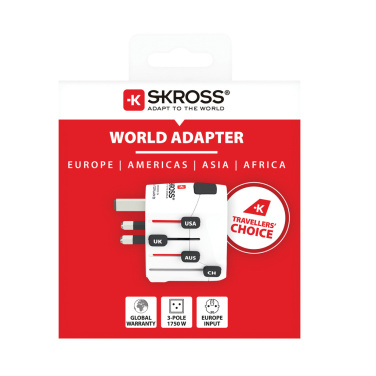 Logo trade liikelahjat mainoslahjat kuva: SKROSS Pro 3-napainen matka adapteri