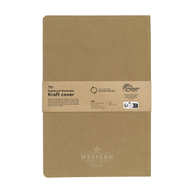 Logo trade mainoslahja ja liikelahja tuotekuva: Paperinen kannettava GRS-pestävä Kraft-kansi A5