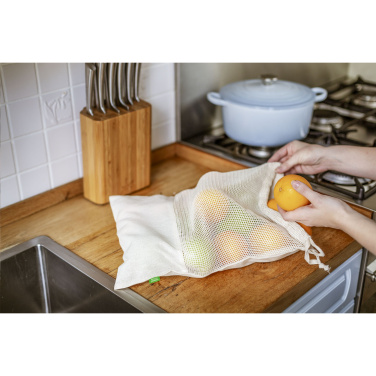Logotrade mainoslahja tuotekuva: Natura Organic GOTS Mesh Bag (120 g/m²) hedelmäpussi