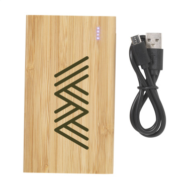 Logo trade mainoslahja ja liikelahja tuotekuva: Bamboo 4000 Powerbank ulkoinen laturi