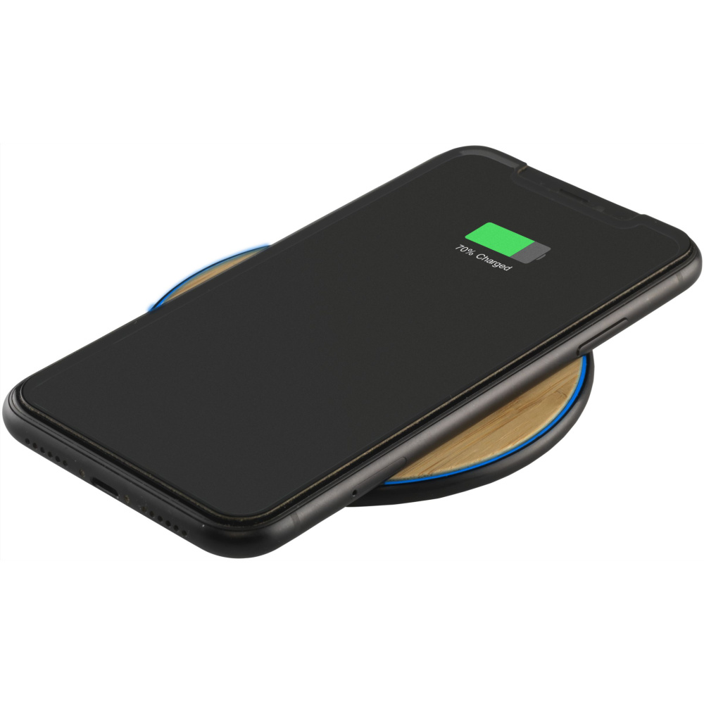 Logo trade liikelahja mainoslahja tuotekuva: Bamboo 10W Wireless Charger langaton pikalaturi
