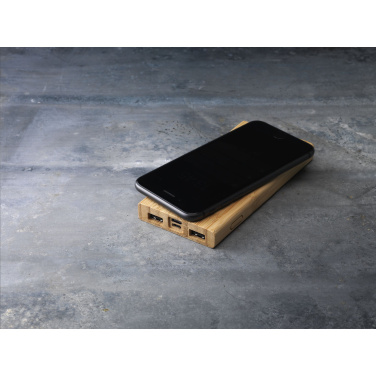 Logo trade mainostuotet tuotekuva: Bamboo 8000 Wireless Powerbank langaton laturi