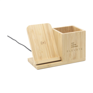 Logotrade mainostuotet kuva: Bamboo Boss 15W laturi/kynäpidike