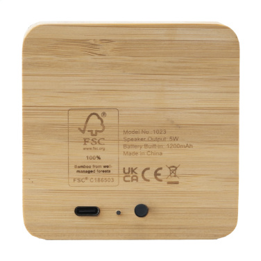 Logo trade mainostuote kuva: Sonido 5W Bamboo langaton kaiutin