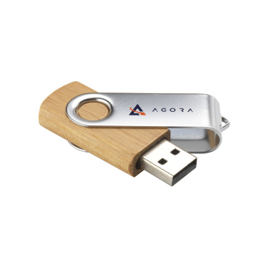 Logo trade mainoslahjat ja liikelahjat kuva: USB Twist Bamboo 16 Gt