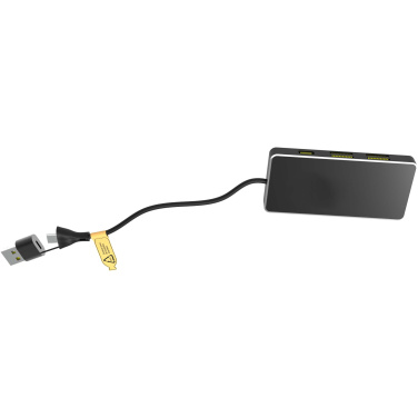 Logotrade liikelahja tuotekuva: SCX.design H20 8-in-1-USB-hubi kahdella tulolla ja 6 portilla