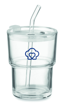 Logotrade mainostuote tuotekuva: Lasipullo pillillä 400ml