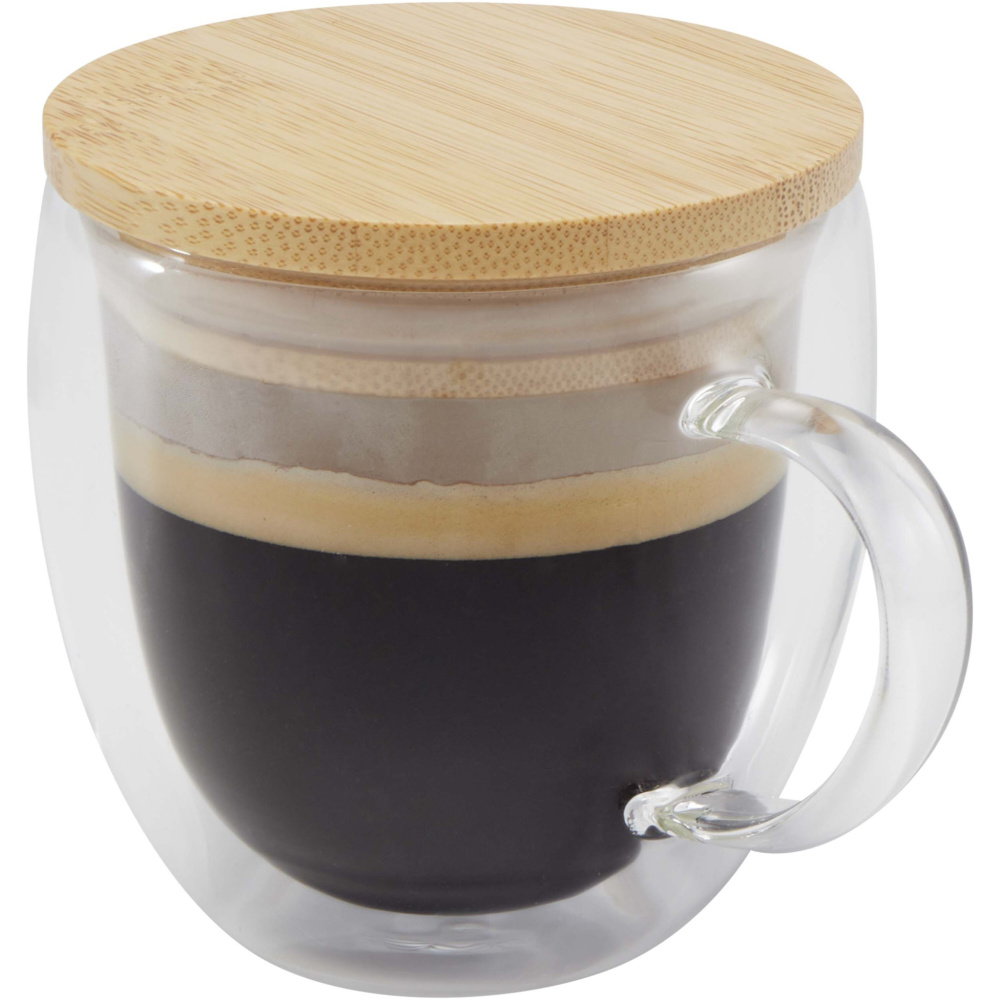 Logotrade mainoslahja ja liikelahja kuva: Lenora 250 ml:n lasikuppi bambukannella