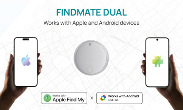 Logotrade mainoslahjat ja liikelahjat tuotekuva: Findmate Dual RCS -esinepaikannin, kierrätysmuovia, IPX5