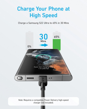 Logotrade liikelahjat kuva: Anker USB-C–USB-C-kaapeli, 1,8 metriä, 60 W