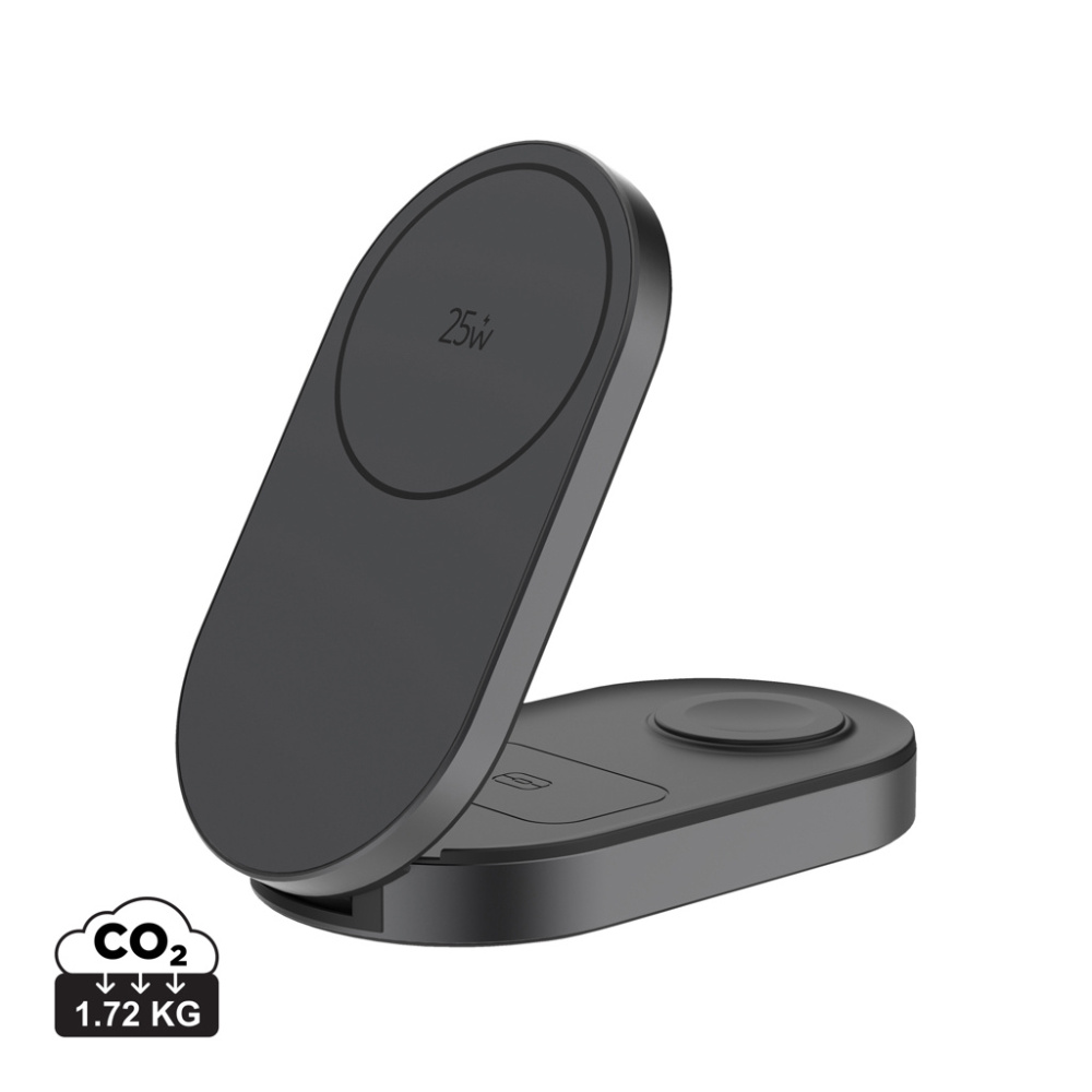 Logotrade mainoslahja ja liikelahja kuva: Quantum ultra-nopea 3-in-1 25 W taitettava langaton laturi