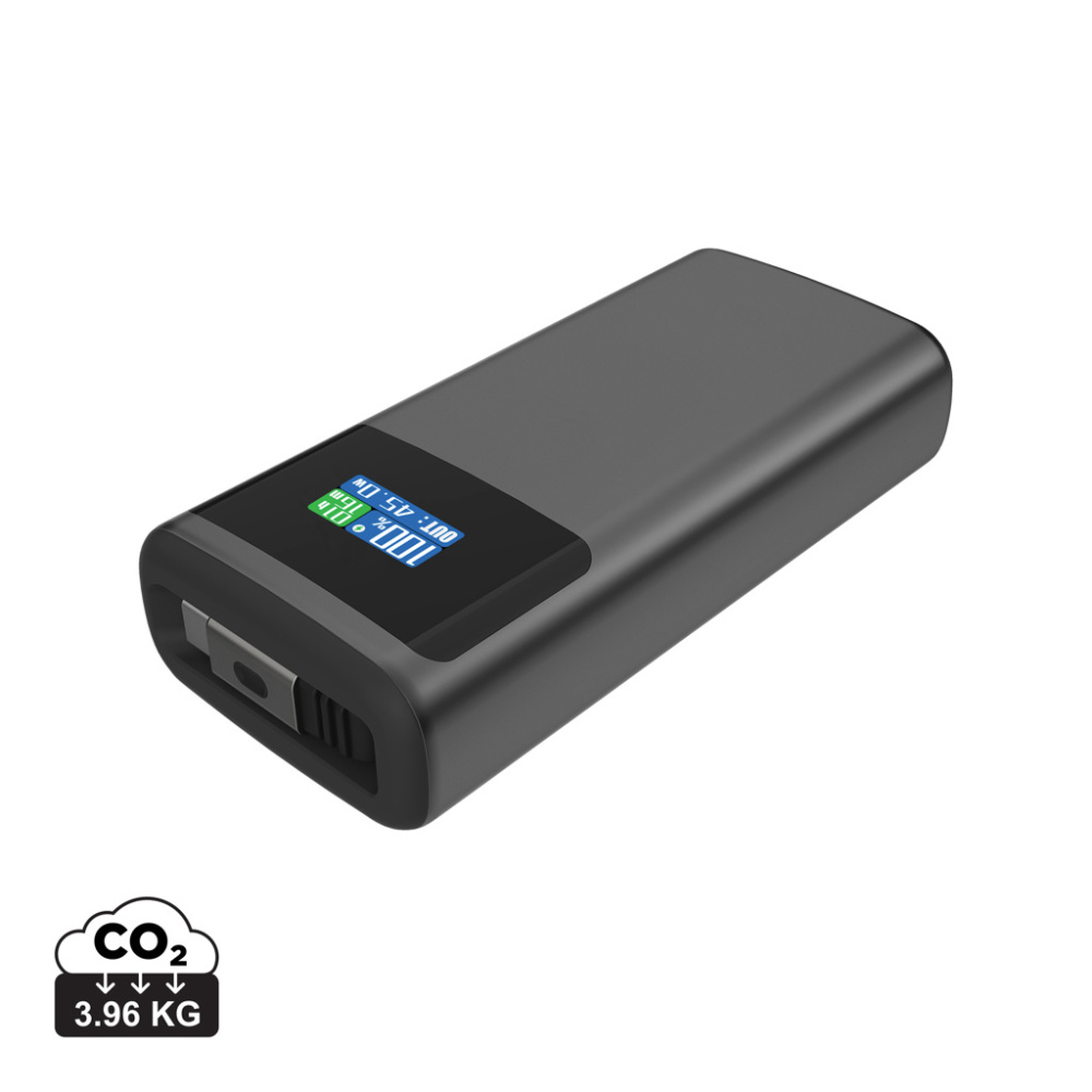 Logo trade mainoslahjat ja liikelahjat kuva: Quantum RCS PD45W nopea 10 000 mAh -varavirtalähde näytöllä