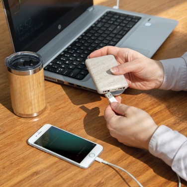 Logotrade reklaminiai produktai nuotrauka: Kviečių šiaudų 5 000 mAh kišeninis maitinimo blokas