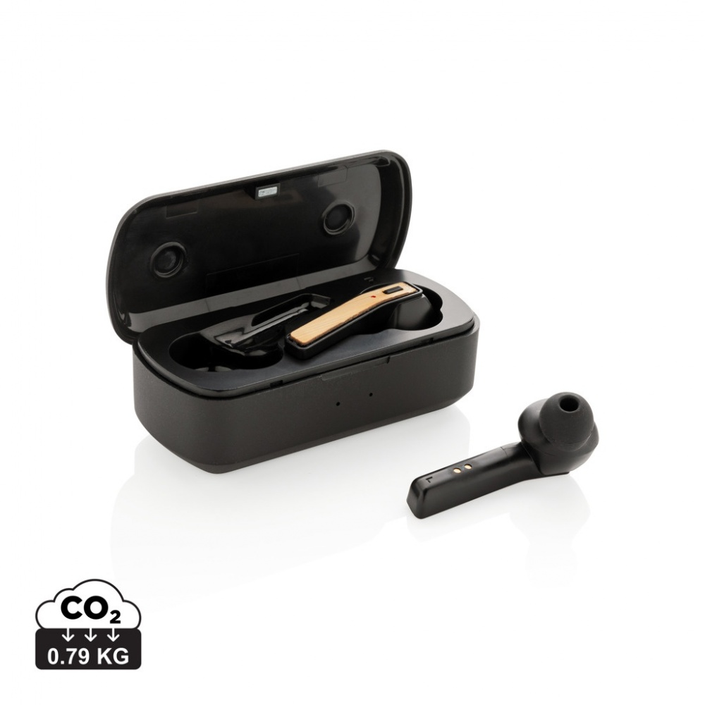 Logotrade verslo dovanos nuotrauka: Bamboo Free Flow TWS ausinių dėklas