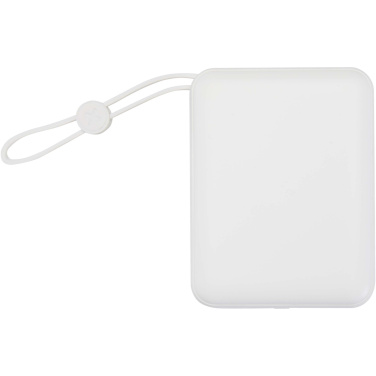 Logotrade reklaminiai produktai nuotrauka: „Acrux“ 10 000 mAh 35 W planšetinio kompiuterio išorinė baterija su integruotu C tipo laidu – pagaminta iš perdirbto plastiko