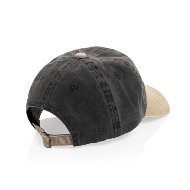 Logotrade ziemassvētku dāvanas foto: BEAU AWARE™ Mazgāta 6 paneļu 270 g/m² kokvilnas tvīla divtoņu cepure