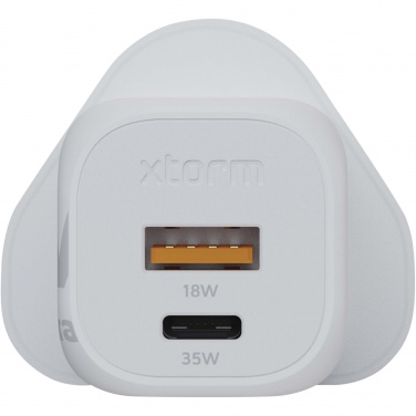 Логотрейд pекламные cувениры картинка: Xtorm XEC035 GaN² Ultra сетевое зарядное устройство мощностью 35 Вт, вилка стандарта Великобритании