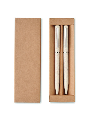 Лого трейд бизнес-подарки фото: Wheat straw/ABS twist pen set