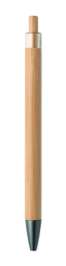 Логотрейд pекламные подарки картинка: Push button bamboo pen