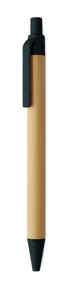 Логотрейд pекламные cувениры картинка: Push button ball pen in bamboo