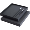 Набор Legato Elegance из блокнота формата А5 в твердой обложке и ручки-роллера, Сплошной черный / Сплошной черный