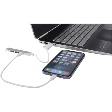 Лого трейд pекламные продукты фото: Alkaid 4-портовый концентратор USB-A и Type-C из переработанного алюминия с двумя входами
