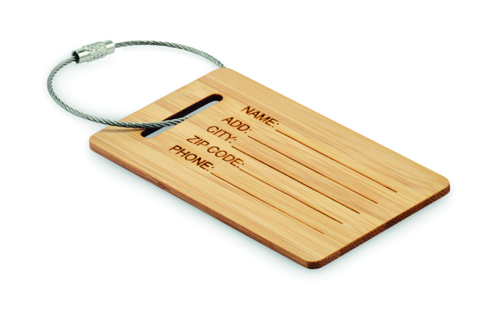 Лого трейд pекламные подарки фото: Bamboo luggage tag