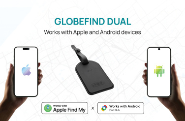 Лого трейд pекламные продукты фото: Багажная бирка Globefind Dual RCS с функцией определения местоположения по всему миру.