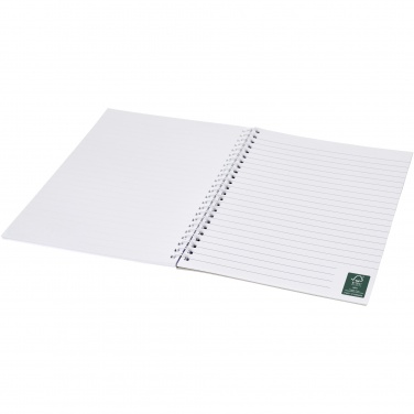 Logotrade kampanjprodukter bild: Desk-Mate® spiralbunden A4-anteckningsbok med tryckt baksida