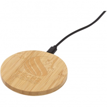 Logotrade presentreklam bild: Essence trådlös laddningsplatta i bambu, 15 W
