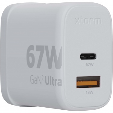 Logotrade profilprodukter bild: Xtorm XEC067G GaN² Ultra 67 W väggladdare – kontakt för Storbritannien