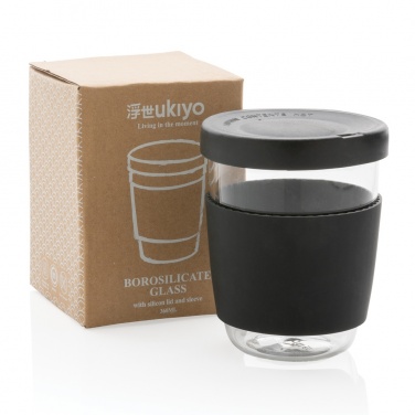 Logotrade profilreklam bild: Ukiyo borosilikatglas med silikonlock och sleeve